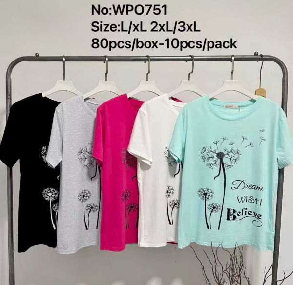 Bluzki damskie Roz L-3XL, Mix Kolor Paczka 10 szt